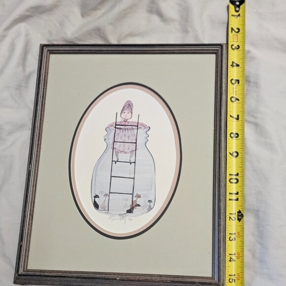 P. Buckley Moss Framed Cats in Jar Print Signed and Numbered 295/1000 - Picture 6 of 9